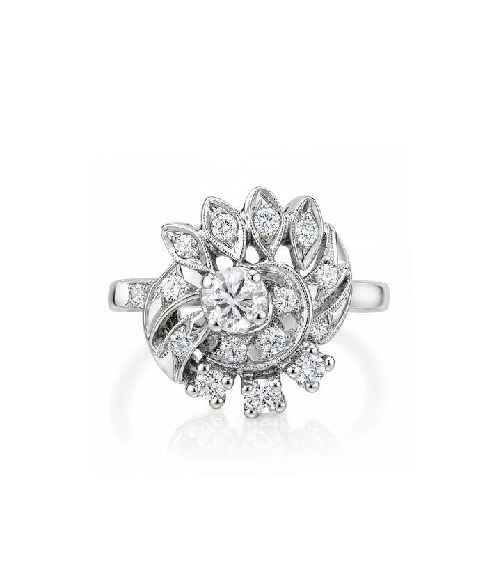 14kt White Gold Estate Diamond Ring