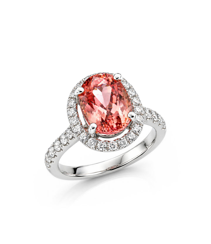 14kt White Gold Imperial Topaz and Diamond Ring