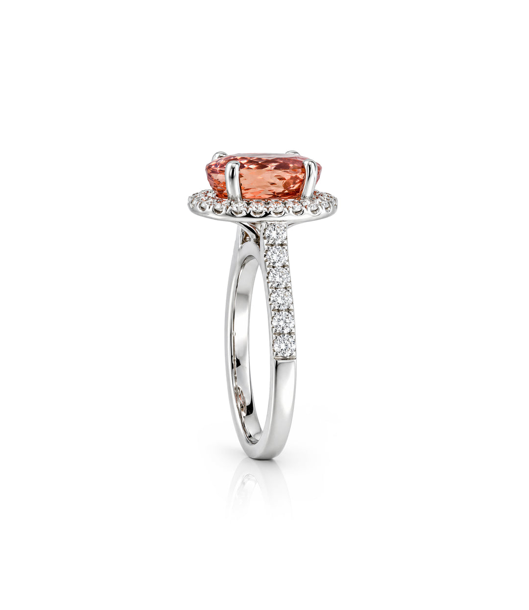 14kt White Gold Imperial Topaz and Diamond Ring