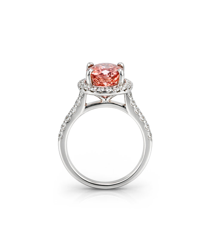 14kt White Gold Imperial Topaz and Diamond Ring