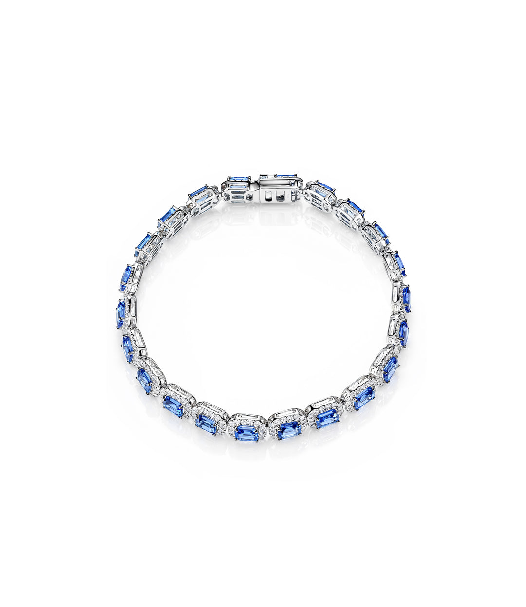 14kt White Gold Sapphire and Diamond Bracelet