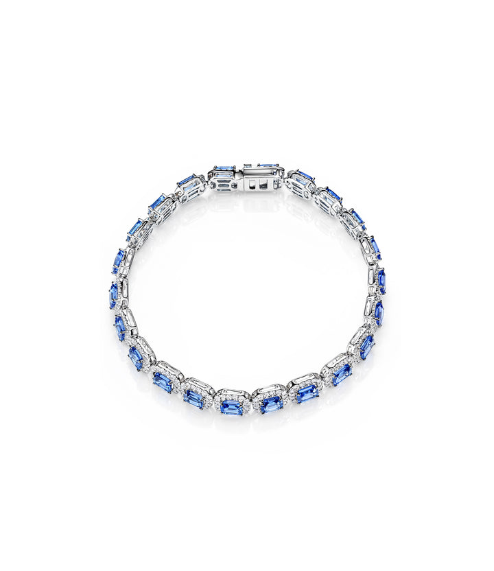 14kt White Gold Sapphire and Diamond Bracelet