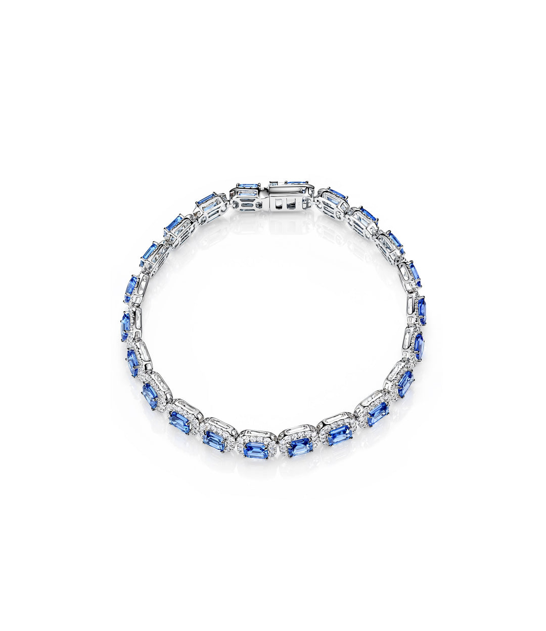 14kt White Gold Sapphire and Diamond Bracelet