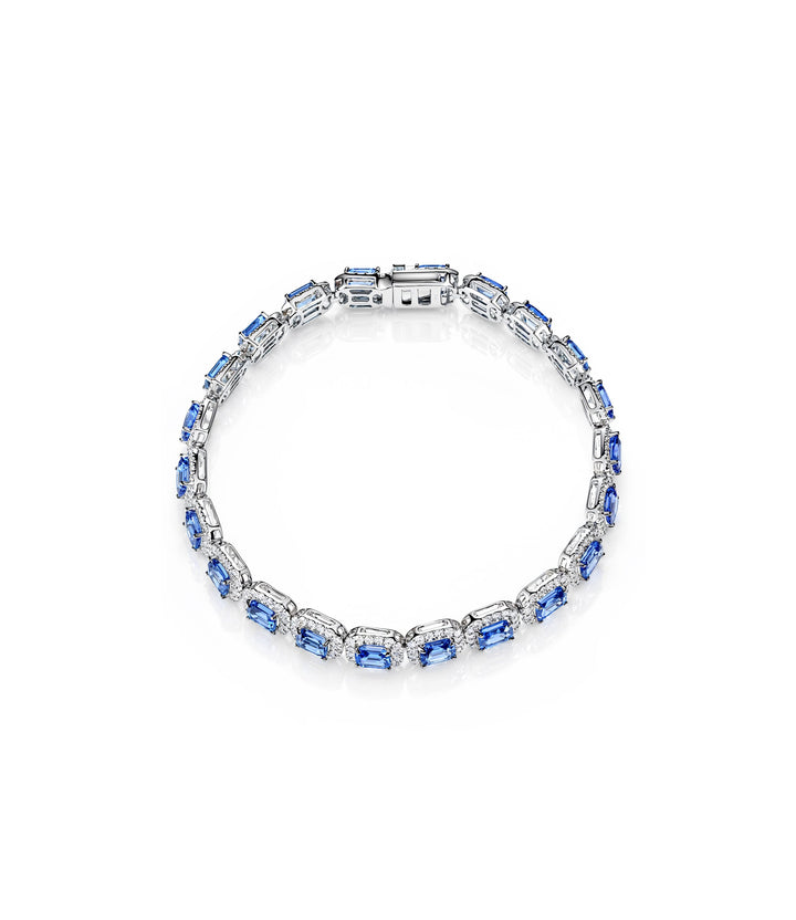 14kt White Gold Sapphire and Diamond Bracelet