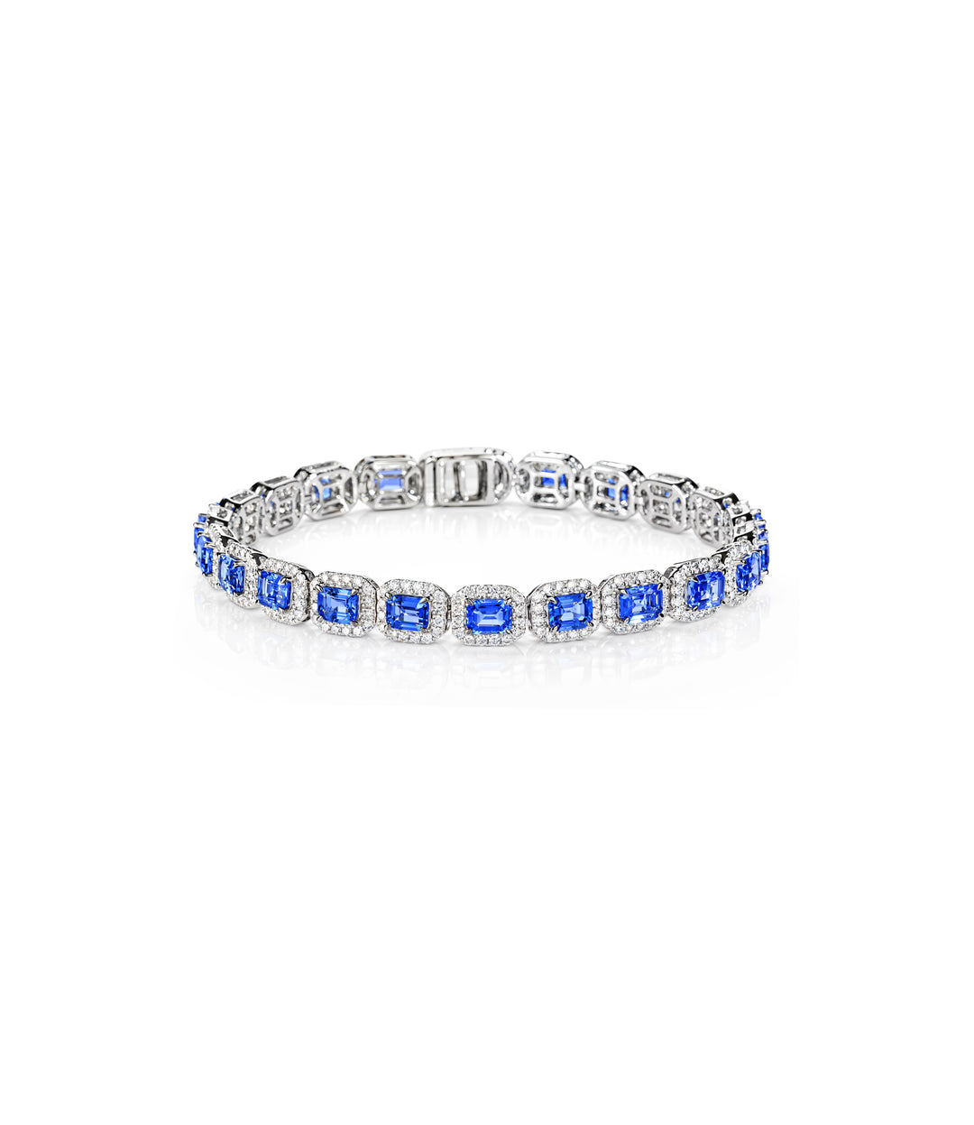 14kt White Gold Sapphire and Diamond Bracelet