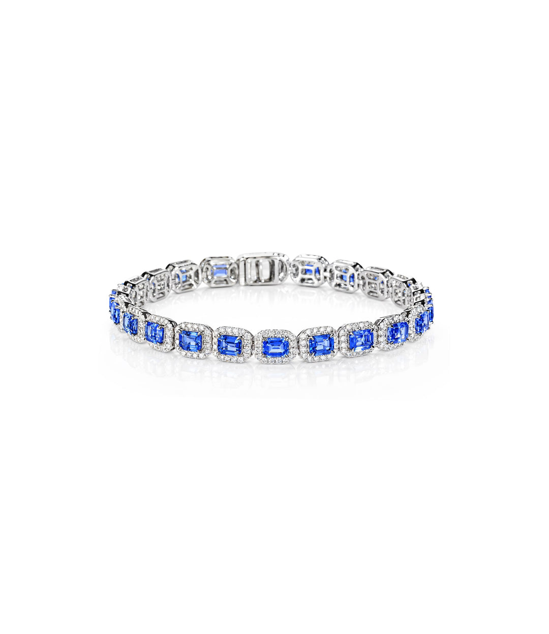 14kt White Gold Sapphire and Diamond Bracelet
