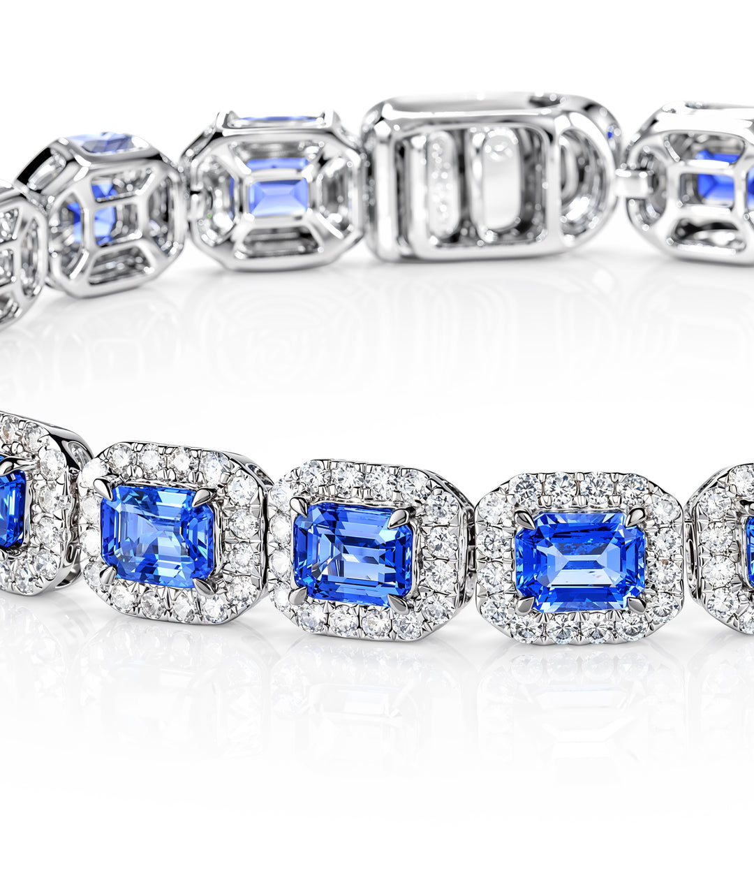 14kt White Gold Sapphire and Diamond Bracelet