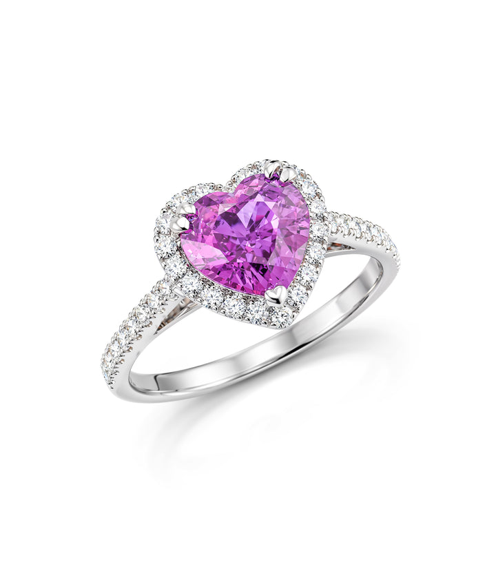 14kt Pink Sapphire Diamond Ring