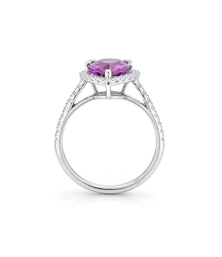 14kt Pink Sapphire Diamond Ring