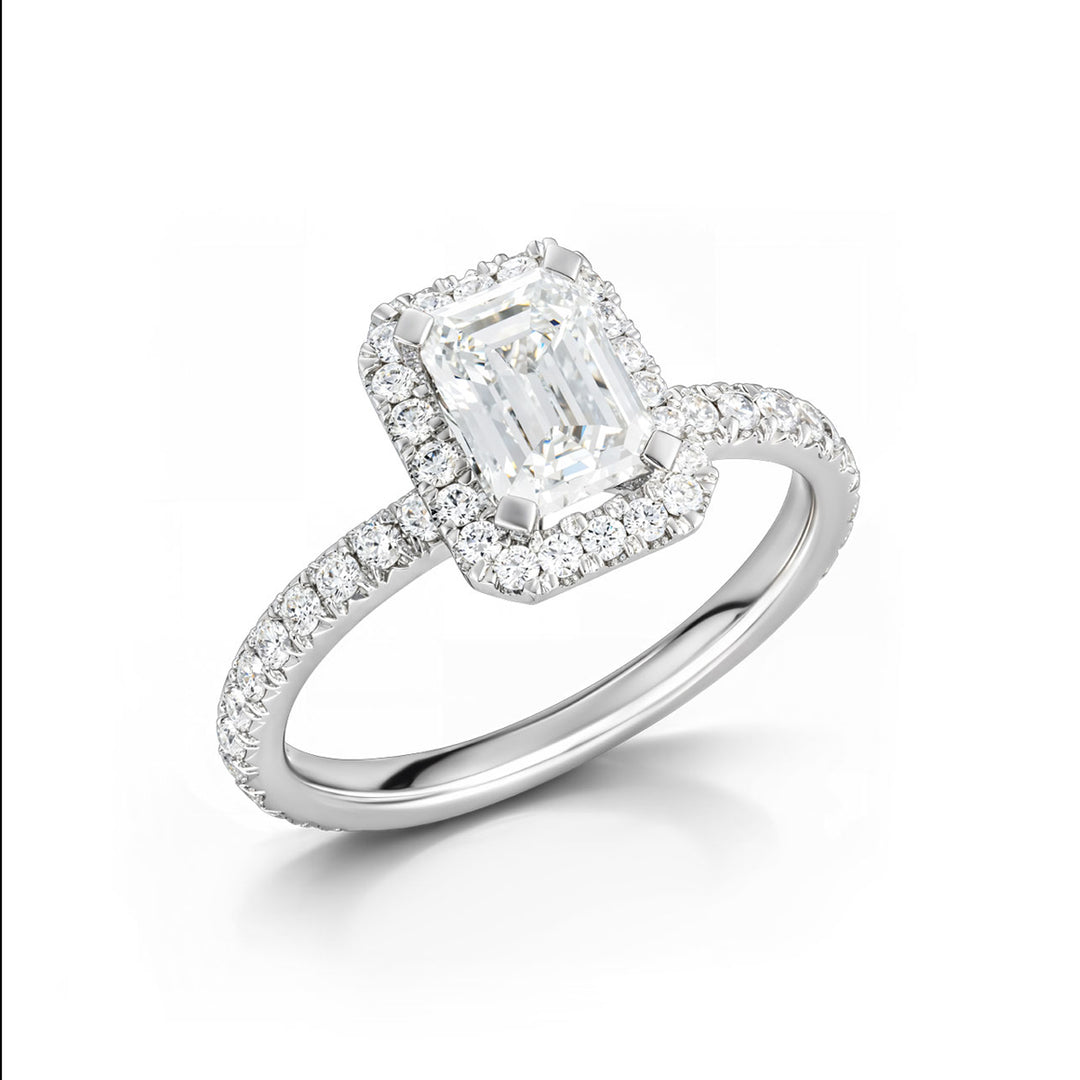 A. 14kt Emerald Cut Maple Leaf Diamond Ring