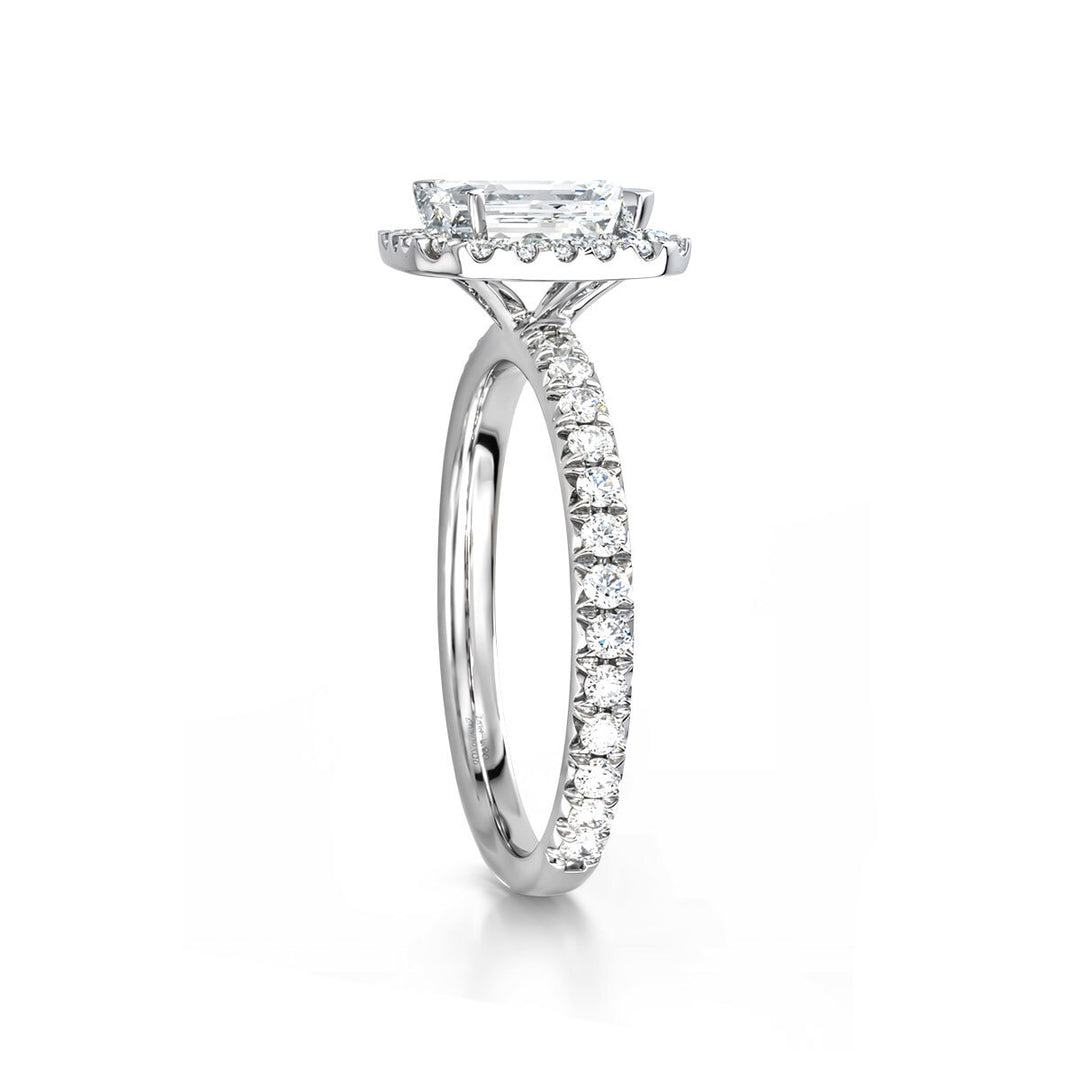 A. 14kt Emerald Cut Maple Leaf Diamond Ring