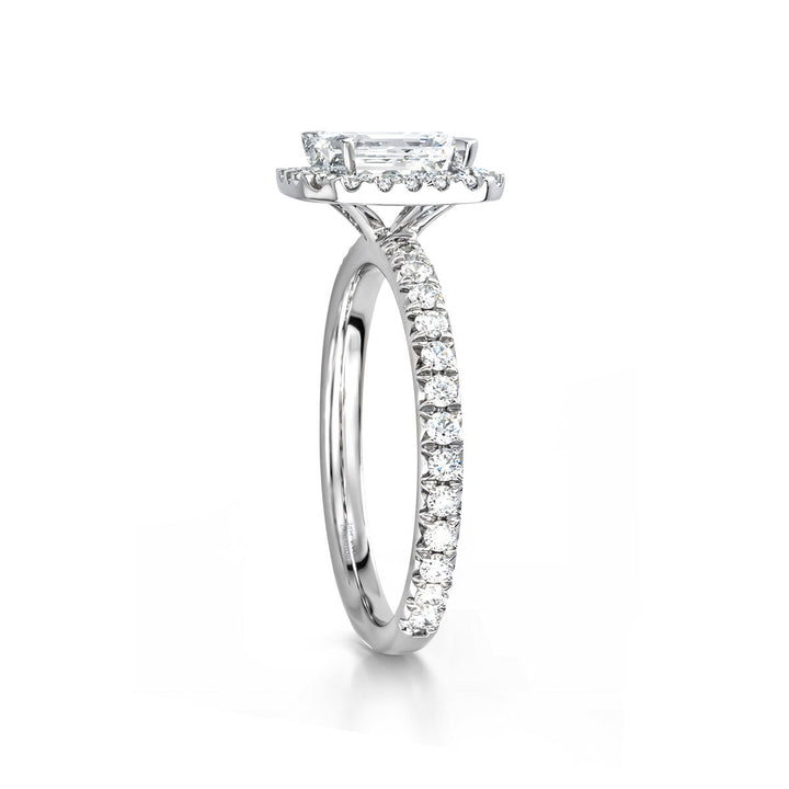 A. 14kt Emerald Cut Maple Leaf Diamond Ring