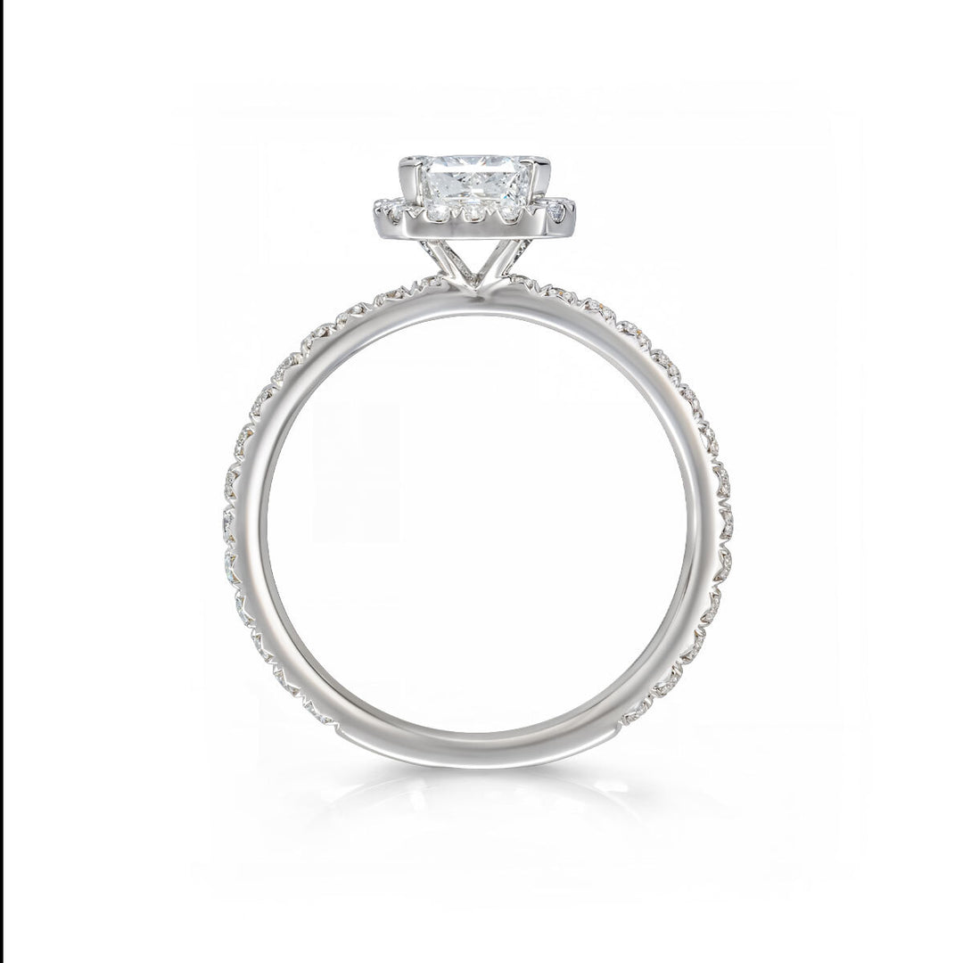 A. 14kt Emerald Cut Maple Leaf Diamond Ring