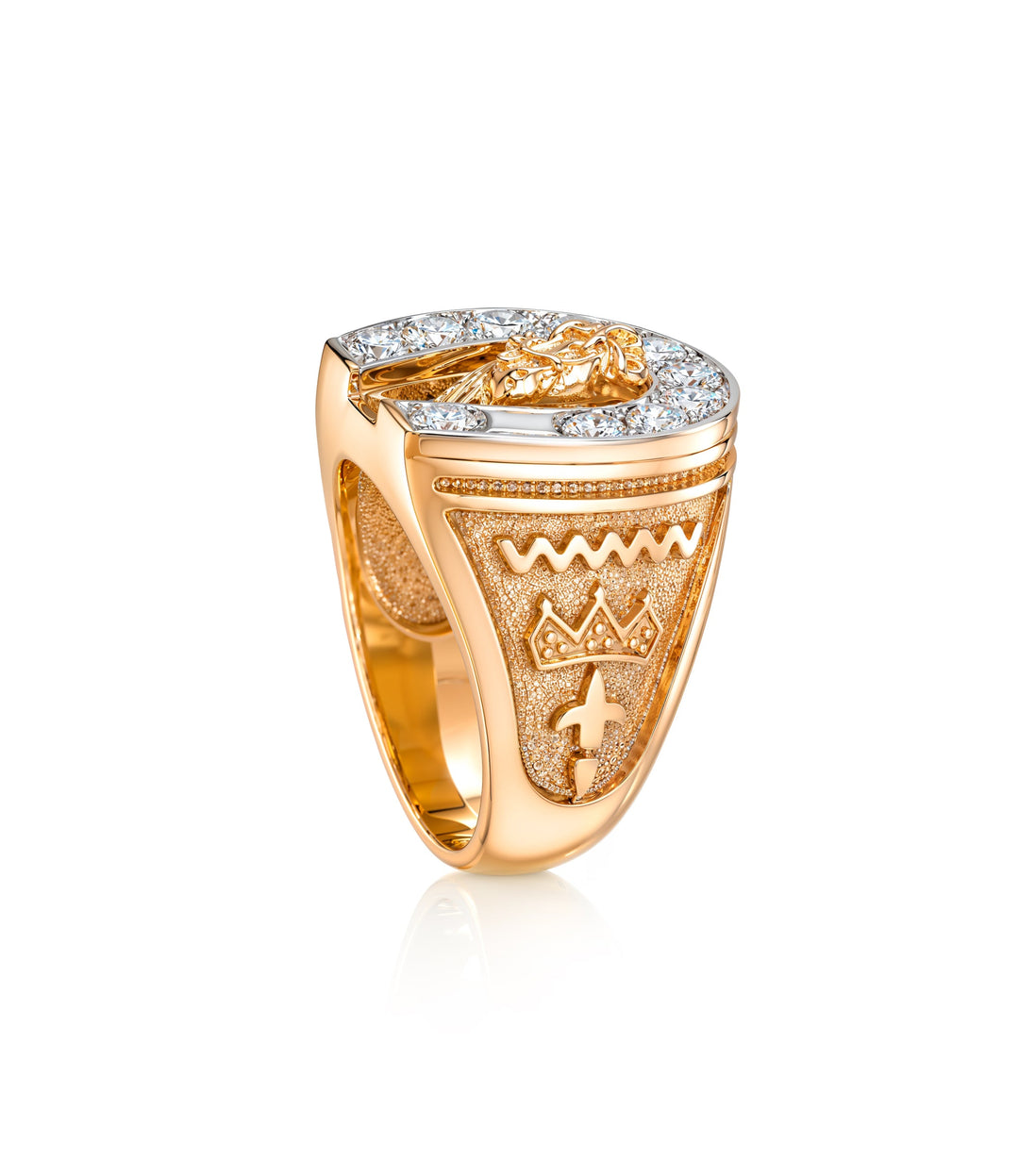 14kt Estate Gentlemans Diamond Horseshoe Ring