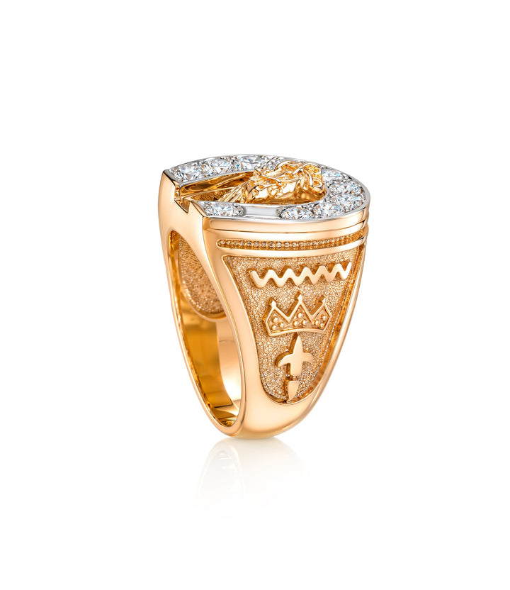 14kt Estate Gentlemans Diamond Horseshoe Ring