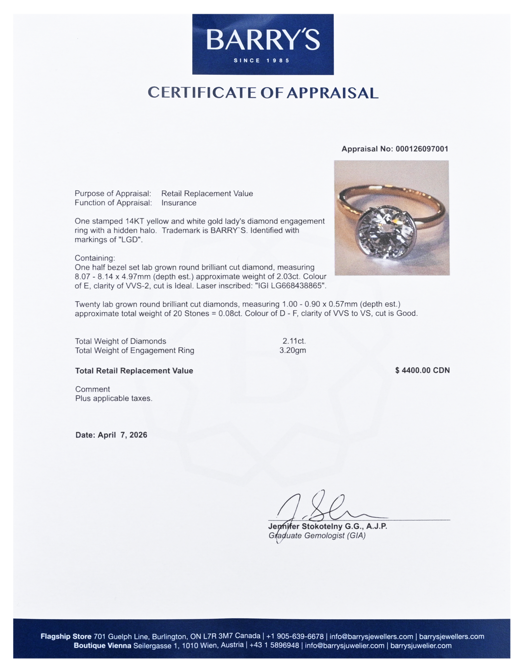 14kt Lab Grown Diamond Ring