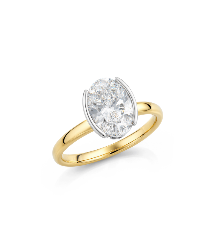 14kt Lab Grown Oval Diamond Ring