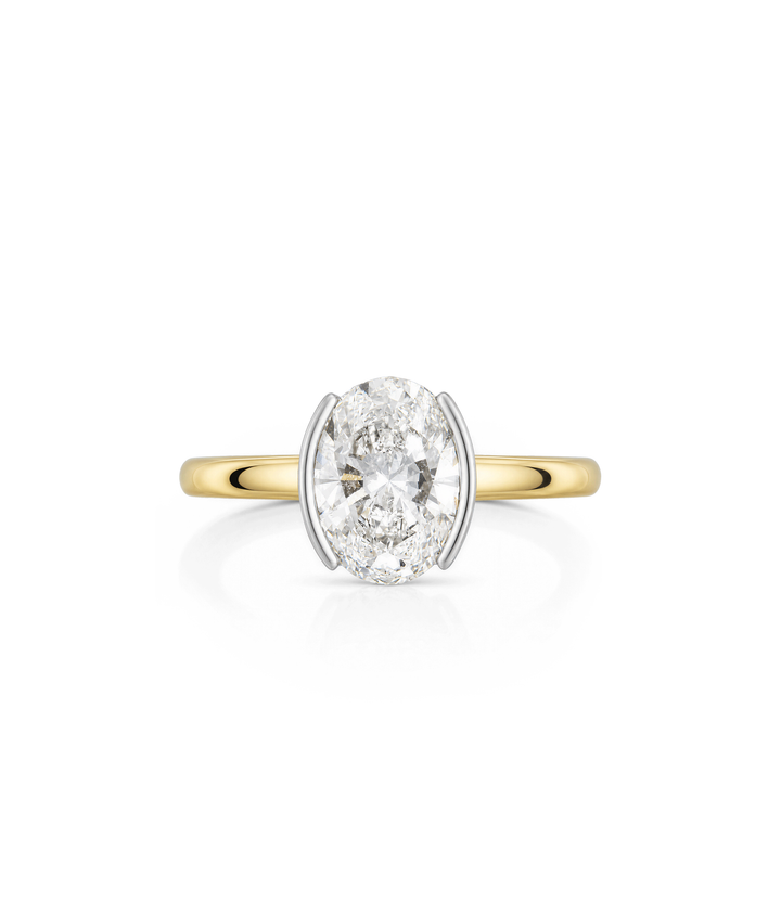 14kt Lab Grown Oval Diamond Ring