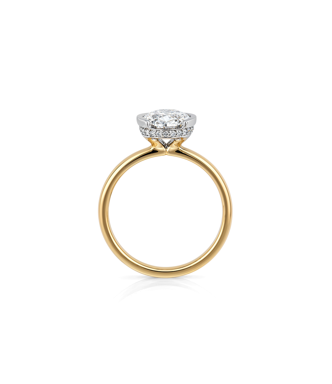 14kt Lab Grown Oval Diamond Ring