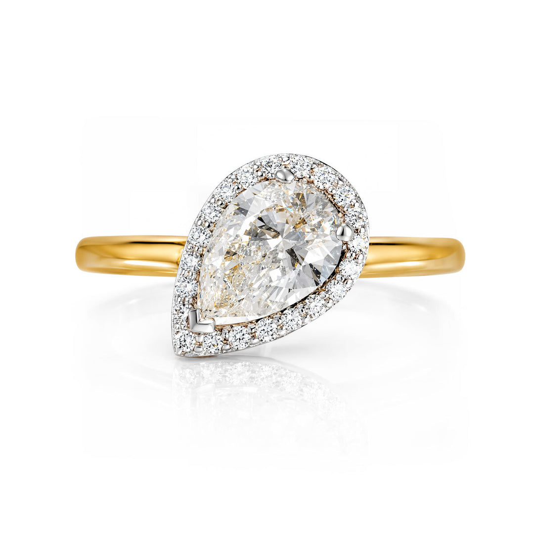 A. 14kt Maple Leaf Pear Shape Diamond Ring