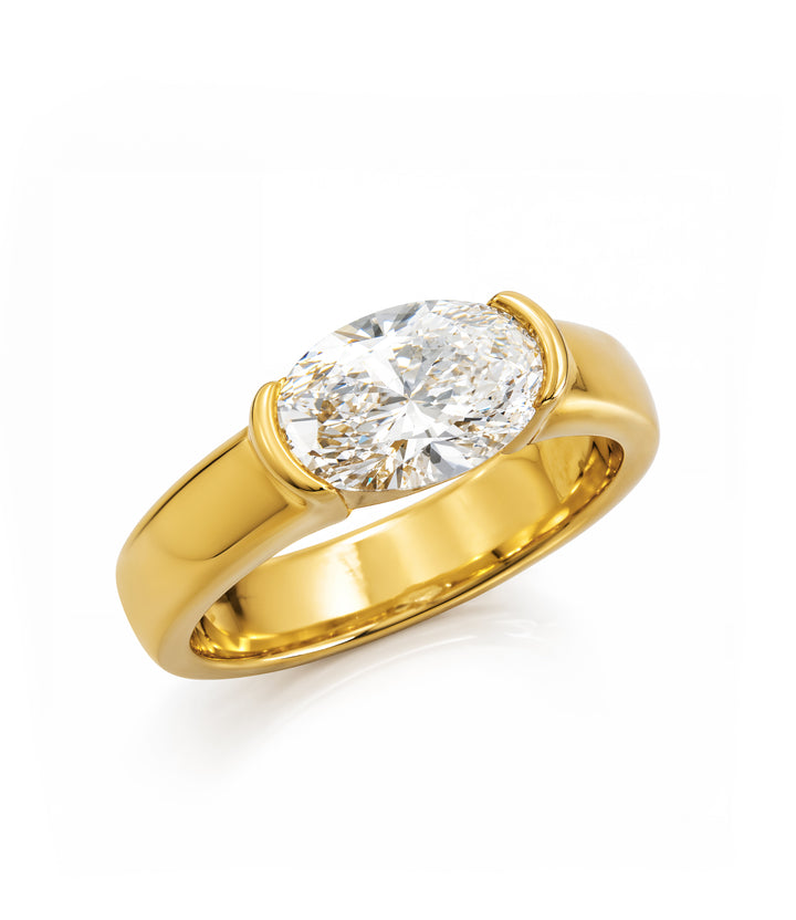 A. 14kt Oval Lab Grown Diamond Ring