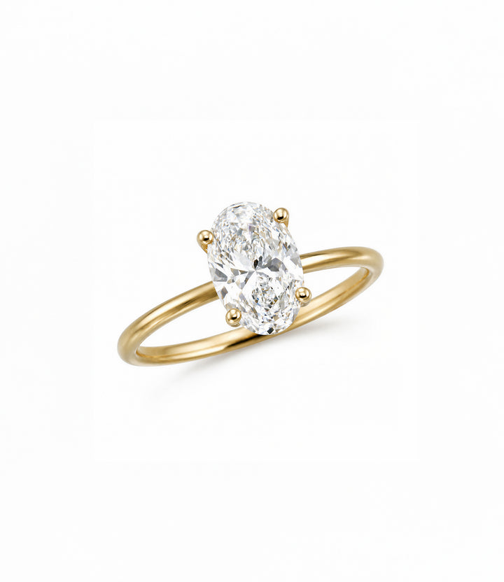 14kt Oval Lab Grown Diamond Ring