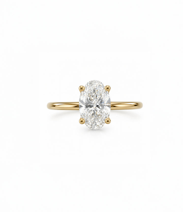 14kt Oval Lab Grown Diamond Ring