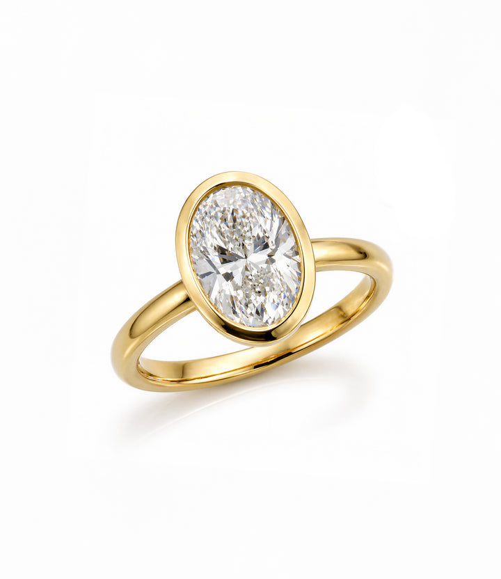 14kt Oval Lab Grown Diamond Ring