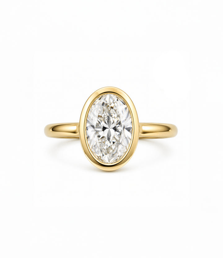 14kt Oval Lab Grown Diamond Ring