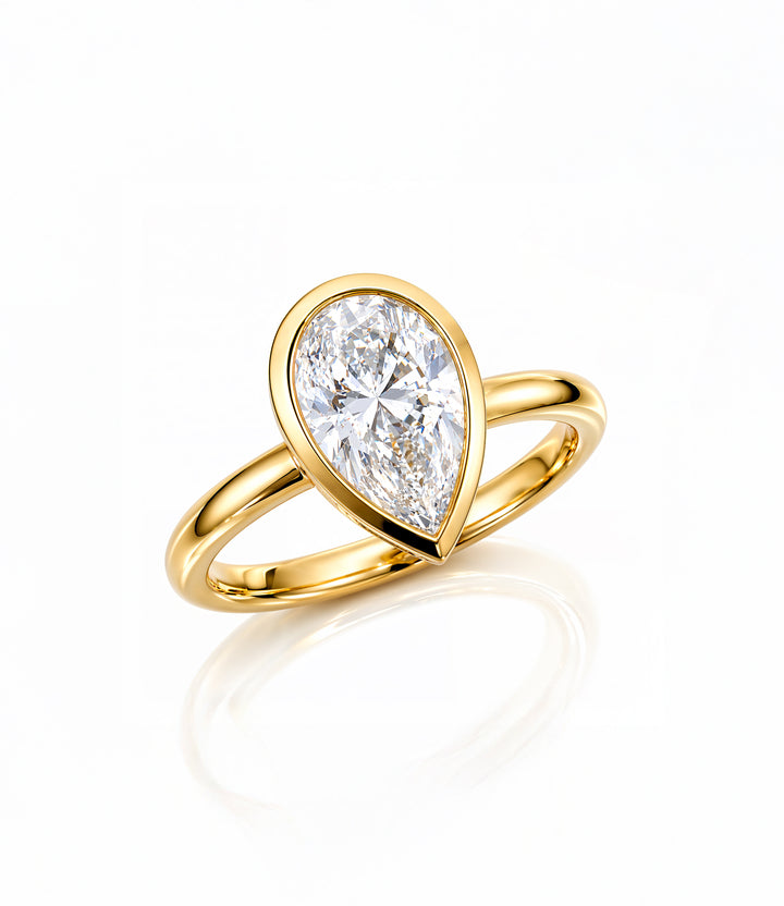 14kt Pear Lab Grown Diamond Ring