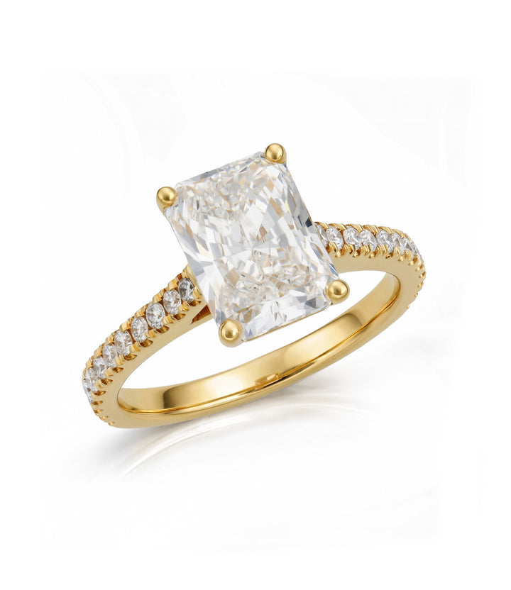 A. 14kt Radiant Lab Grown Diamond Ring
