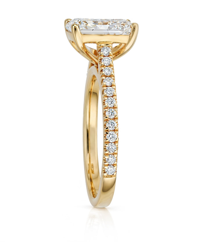 A. 14kt Radiant Lab Grown Diamond Ring