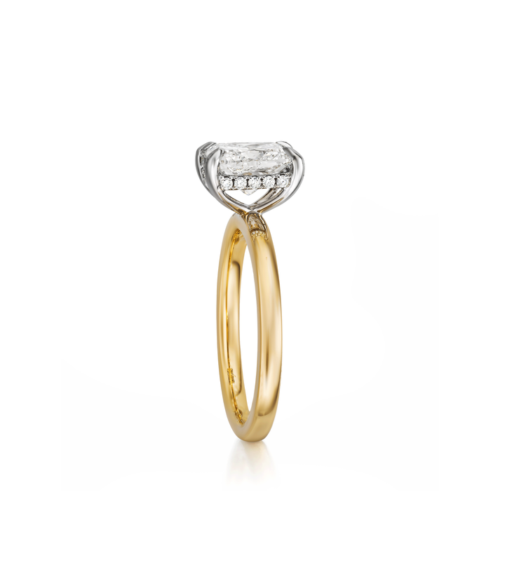 14kt Radiant Maple Leaf Diamond Ring