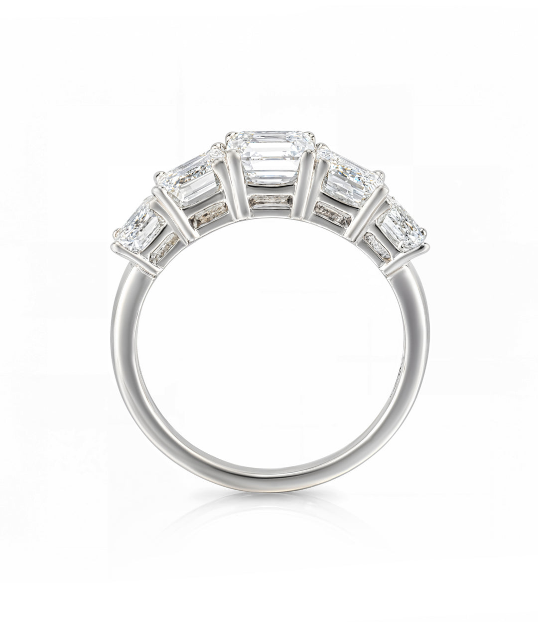A. 14kt White Gold Emerald Cut Diamond Band