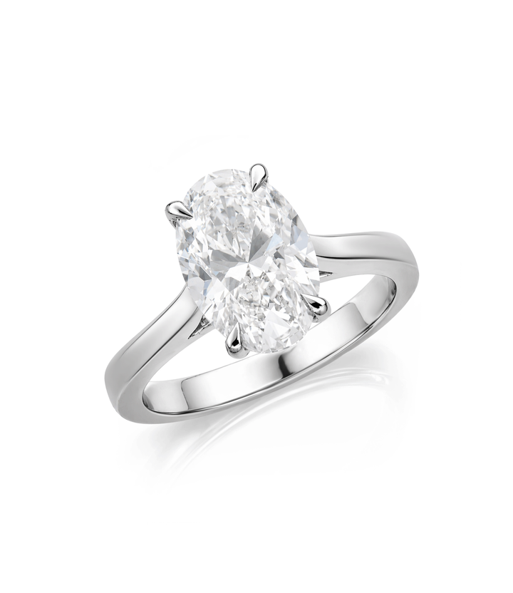 A. 14kt White Gold Lab Grown Oval Diamond Ring