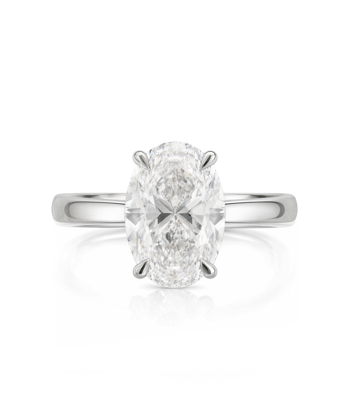 A. 14kt White Gold Lab Grown Oval Diamond Ring