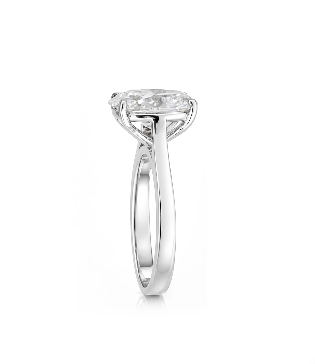 A. 14kt White Gold Lab Grown Oval Diamond Ring