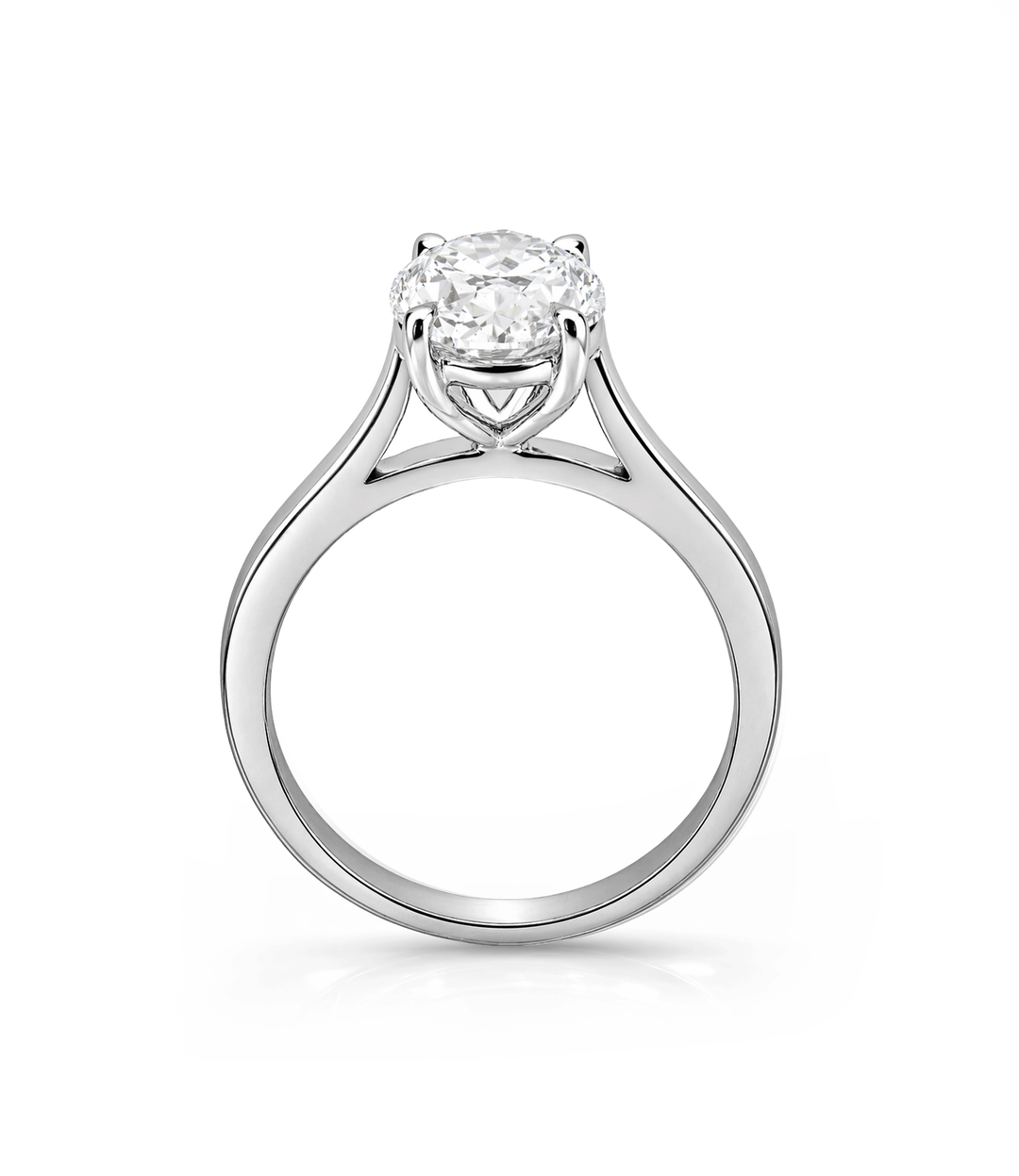 A. 14kt White Gold Lab Grown Oval Diamond Ring