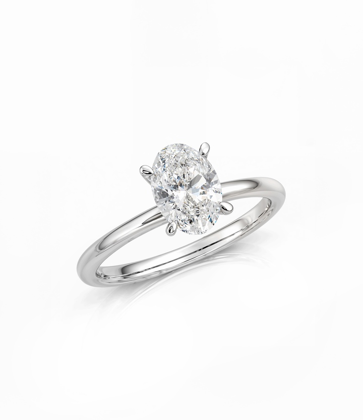 A. 14kt White Gold Lab Grown Oval Diamond Ring