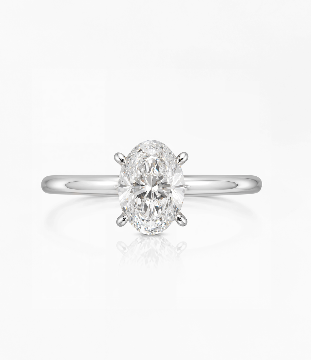 A. 14kt White Gold Lab Grown Oval Diamond Ring