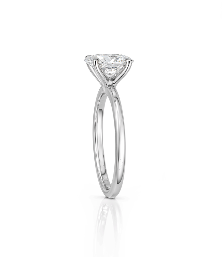 A. 14kt White Gold Lab Grown Oval Diamond Ring