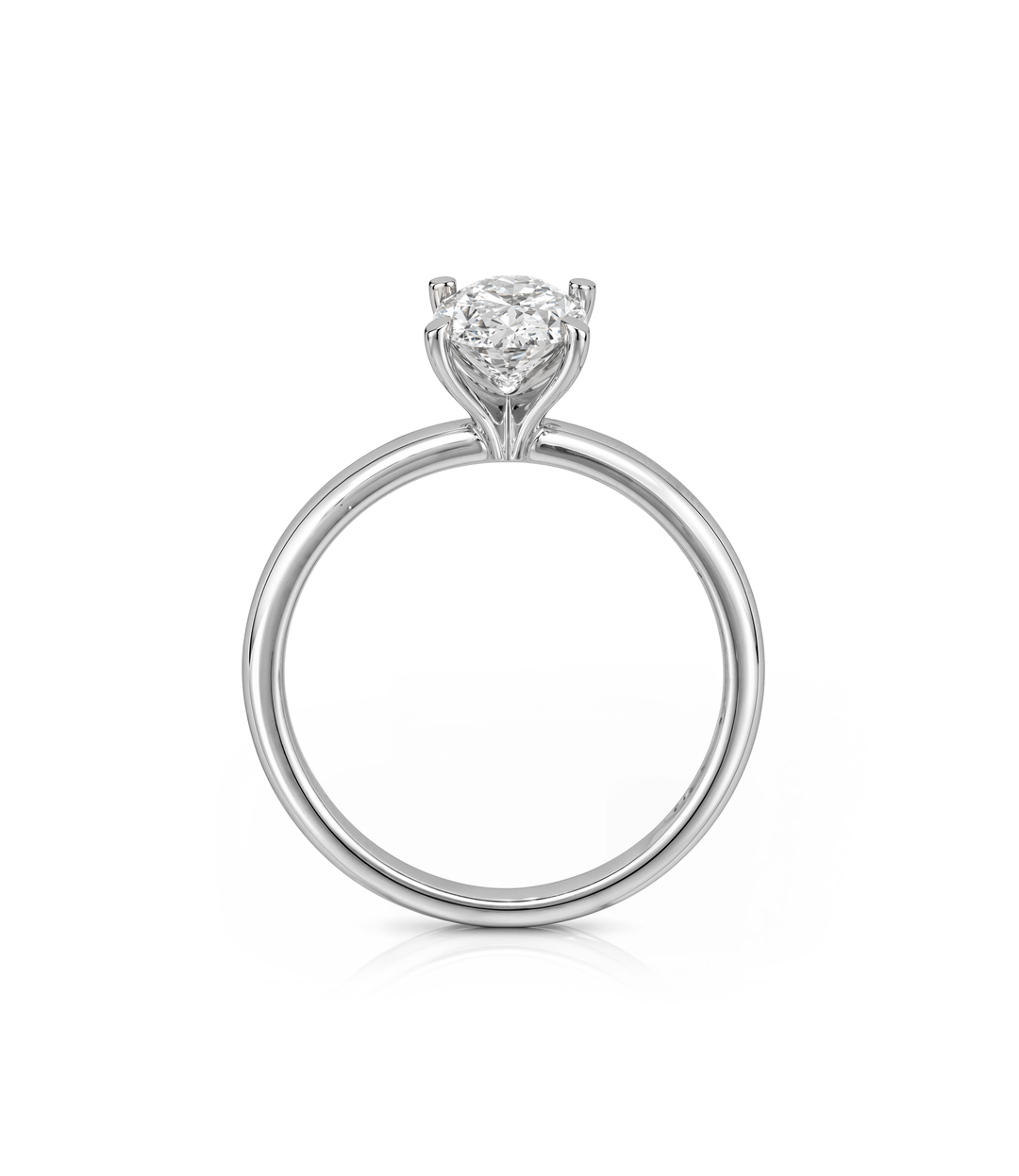 A. 14kt White Gold Lab Grown Oval Diamond Ring