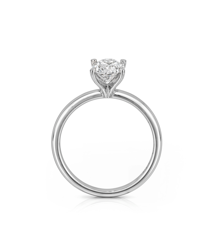 A. 14kt White Gold Lab Grown Oval Diamond Ring