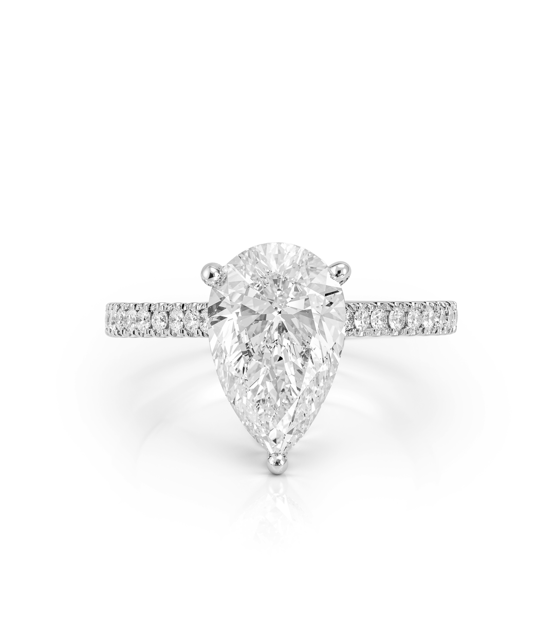 A. 14kt White Gold Lab Grown Pear Shape Diamond Ring