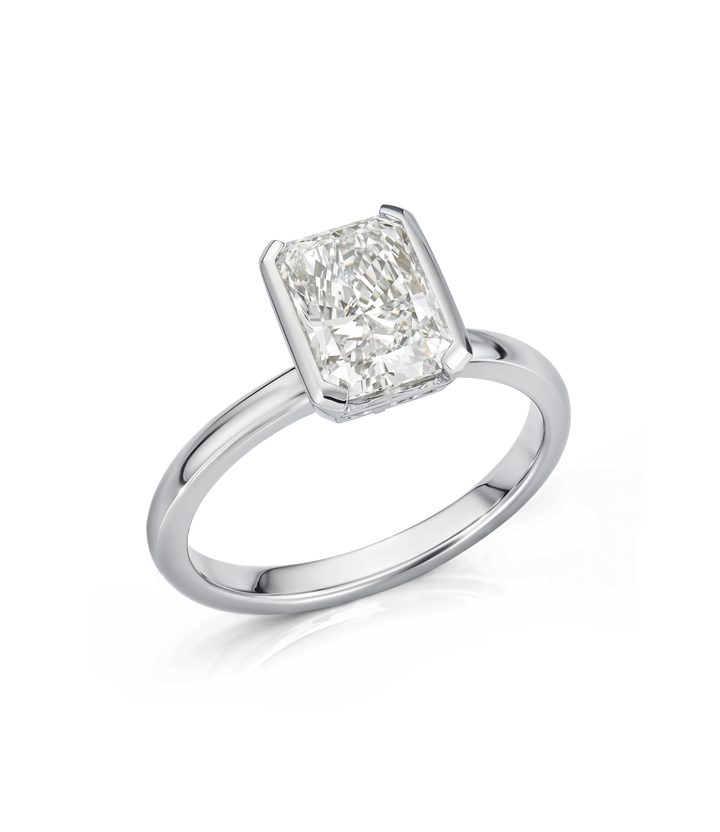 14kt White Gold Radiant Lab Grown Diamond Ring