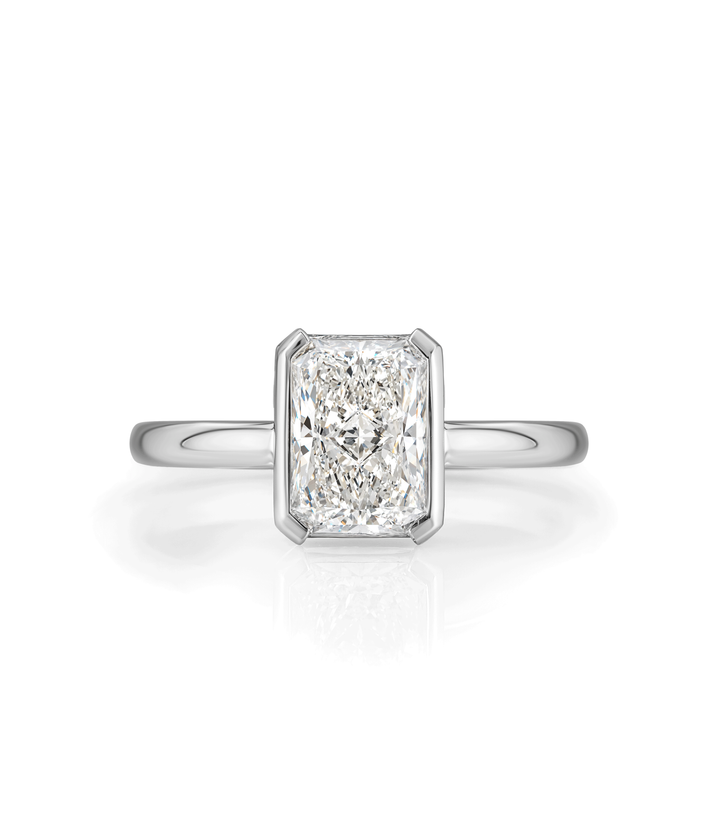 14kt White Gold Radiant Lab Grown Diamond Ring