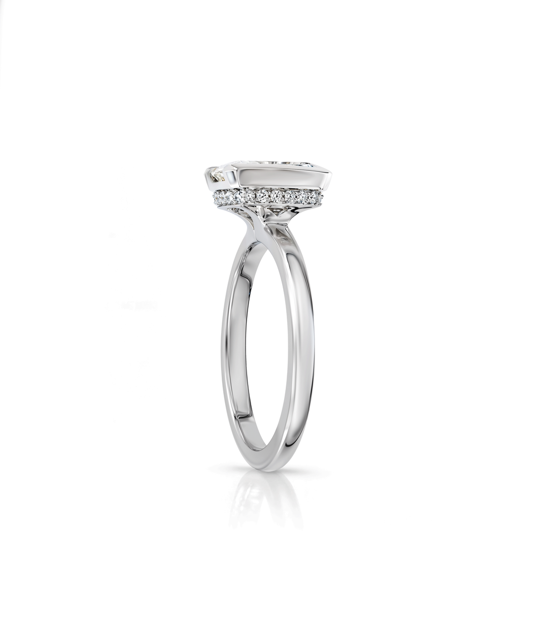 14kt White Gold Radiant Lab Grown Diamond Ring