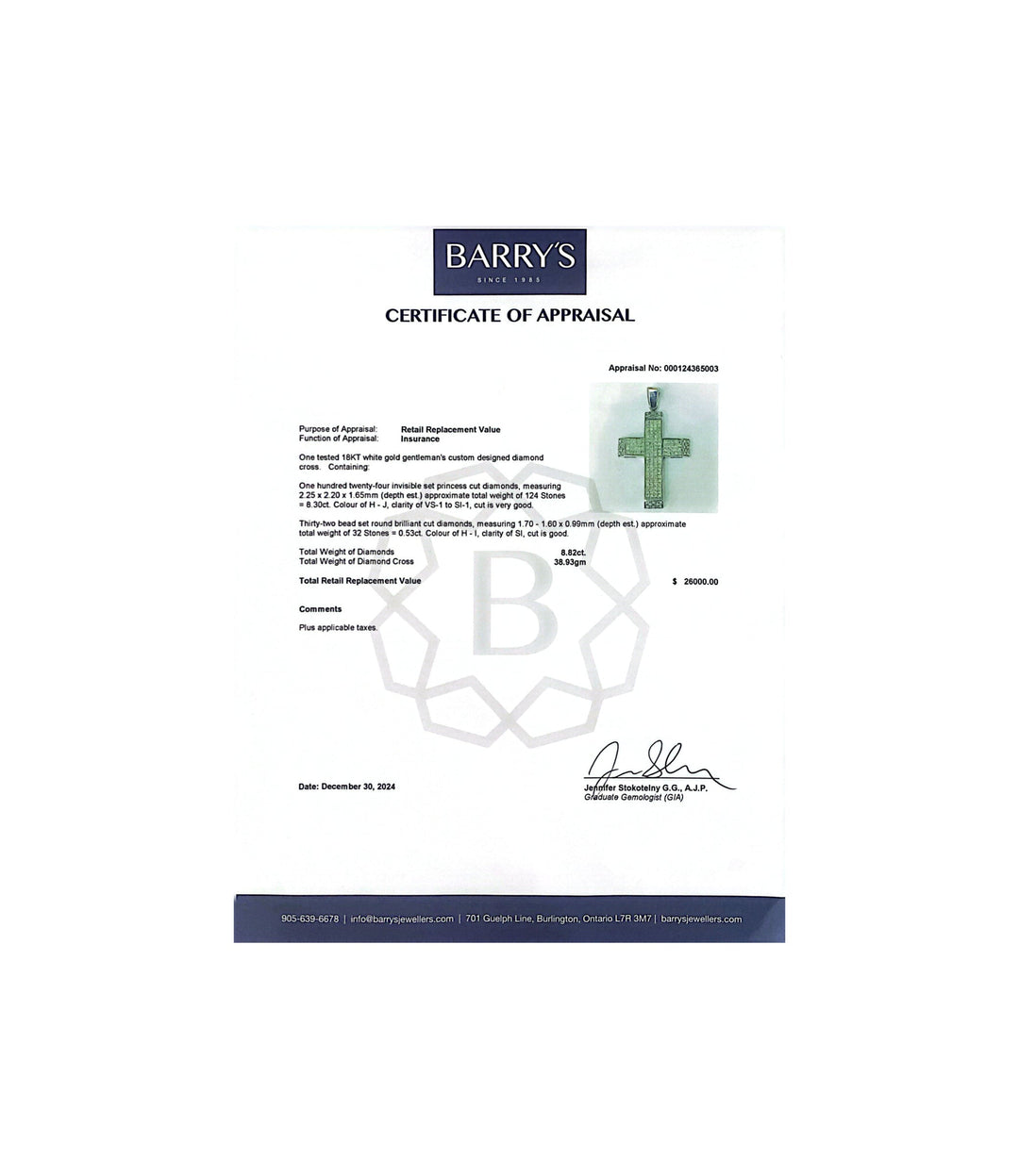 18kt Estate Diamond Cross Pendant