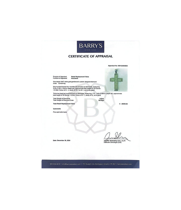 18kt Estate Diamond Cross Pendant