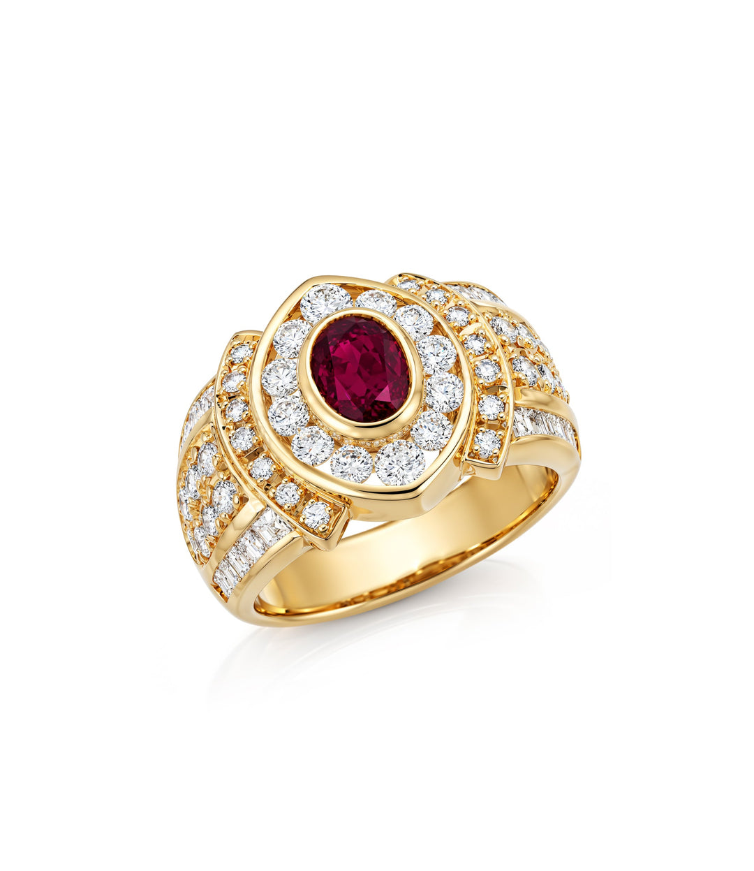 18kt Estate Ruby Diamond Ring